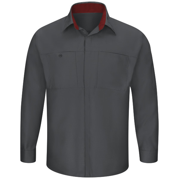 [SY32CF] Men's Long Sleeve Performance Plus Shop Shirt with OilBlok Technology