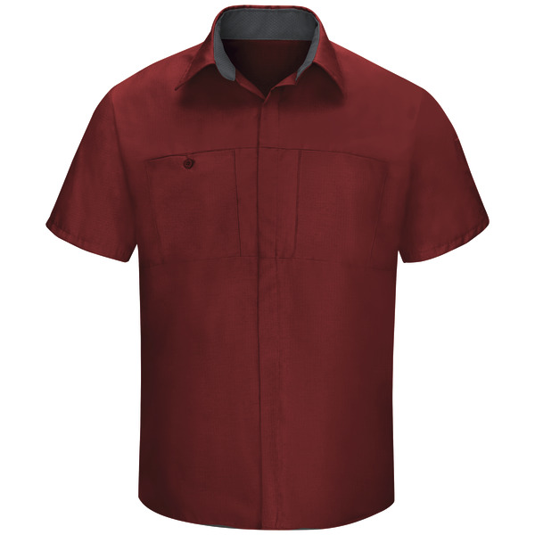 [SY42FC] Men's Short Sleeve Performance Plus Shop Shirt With Oilblok Technology