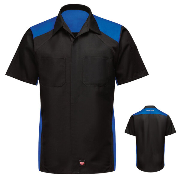 [SY42HY] Men's Short Sleeve Performance Plus Shop Shirt With Oilblok Technology