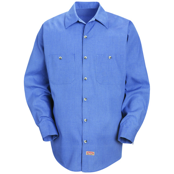 [SP14DN] Men's Long Sleeve Geometric Microcheck Work Shirt