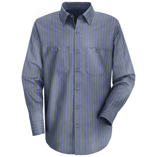 [SP14EX] Men's Long Sleeve Industrial Stripe Work Shirt