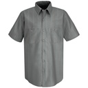 Men's Short Sleeve Industrial Stripe Work Shirt