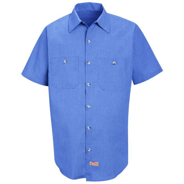 Men's Short Sleeve Geometric Microcheck Work Shirt