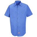 Men's Short Sleeve Geometric Microcheck Work Shirt