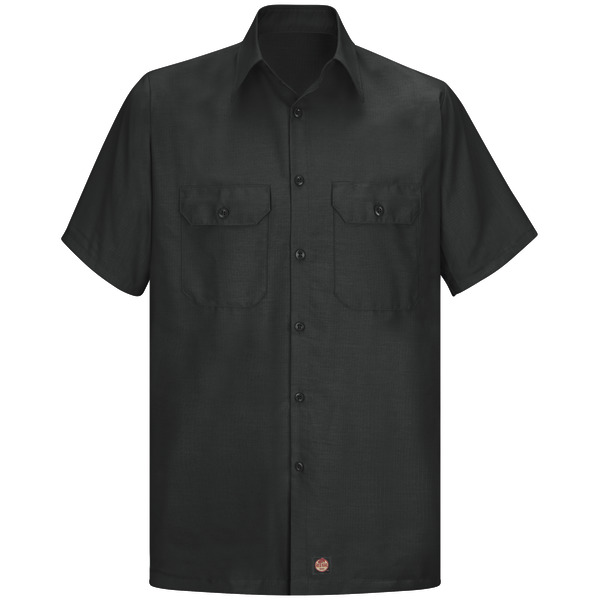 [SY60BK] Men's Short Sleeve Solid Rip Stop Shirt