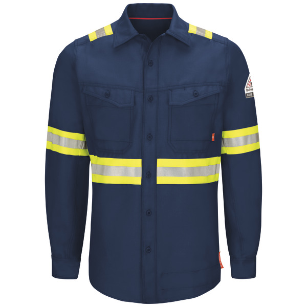 [QS40NE] iQ Series® Endurance Men's FR Enhanced Visibility Work Shirt