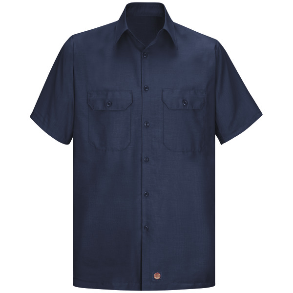 [SY60NV] Men's Short Sleeve Solid Rip Stop Shirt (XS)