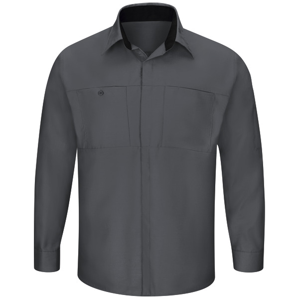 [SY32CB] Men's Long Sleeve Performance Plus Shop Shirt with OilBlok Technology (XS)