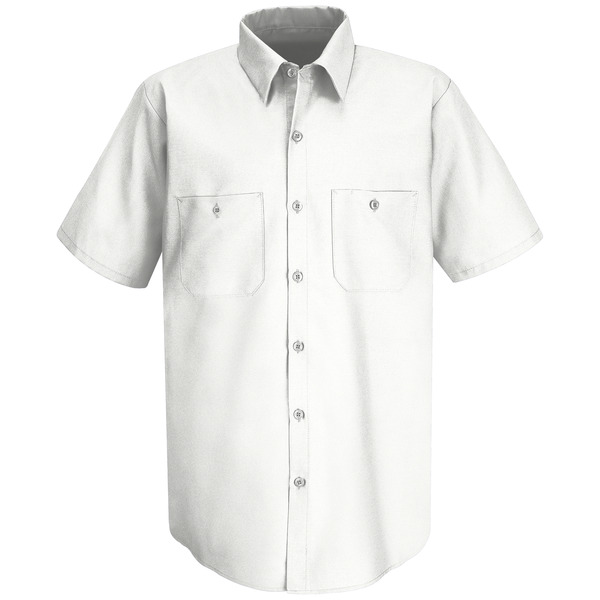 [SC40WH] Men's Short Sleeve Wrinkle-Resistant Cotton Work Shirt (XS)
