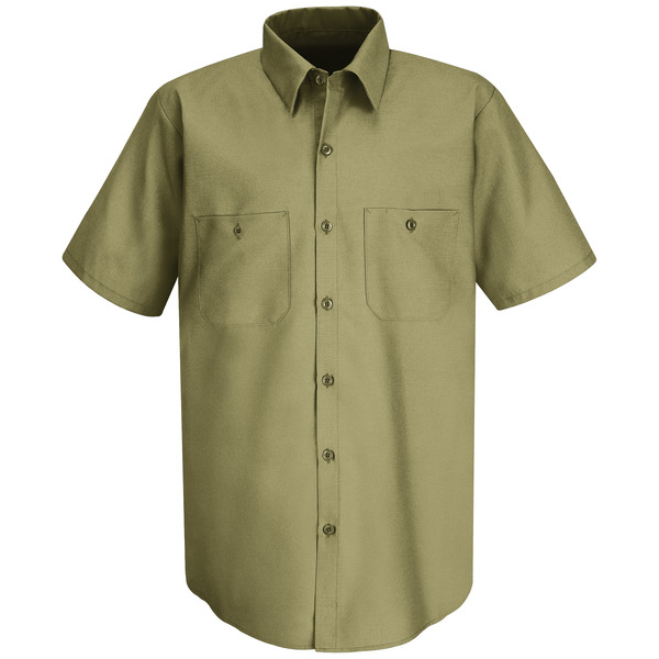 Men's Short Sleeve Wrinkle-Resistant Cotton Work Shirt